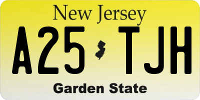 NJ license plate A25TJH