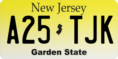 NJ license plate A25TJK