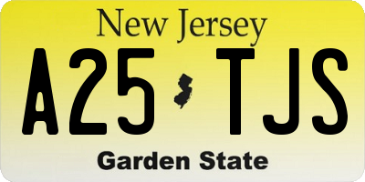 NJ license plate A25TJS