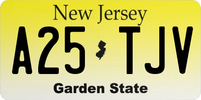 NJ license plate A25TJV