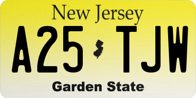 NJ license plate A25TJW