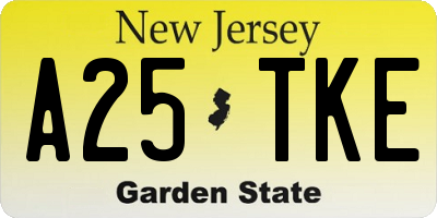 NJ license plate A25TKE