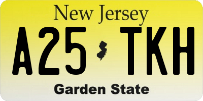 NJ license plate A25TKH