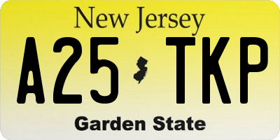 NJ license plate A25TKP