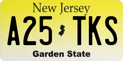 NJ license plate A25TKS