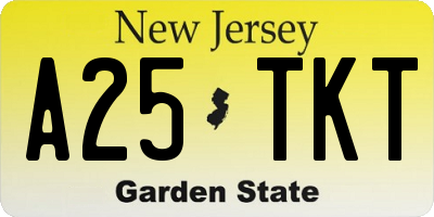 NJ license plate A25TKT