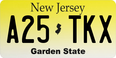 NJ license plate A25TKX