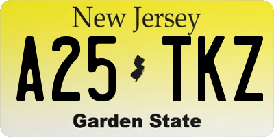 NJ license plate A25TKZ