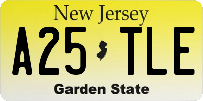 NJ license plate A25TLE