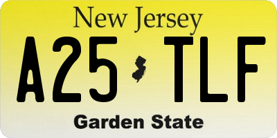 NJ license plate A25TLF