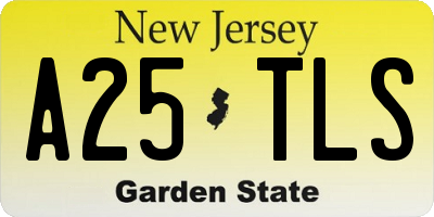 NJ license plate A25TLS