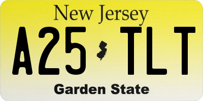 NJ license plate A25TLT
