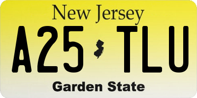 NJ license plate A25TLU