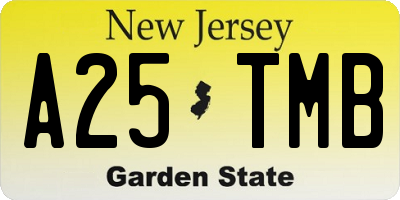 NJ license plate A25TMB