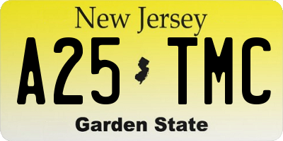 NJ license plate A25TMC
