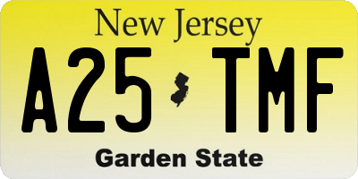 NJ license plate A25TMF