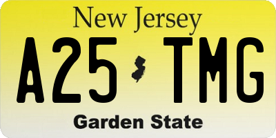 NJ license plate A25TMG