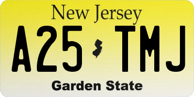 NJ license plate A25TMJ