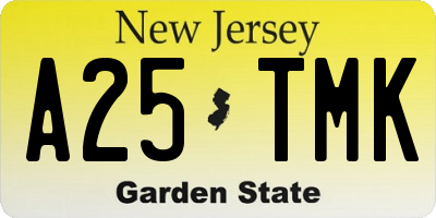 NJ license plate A25TMK