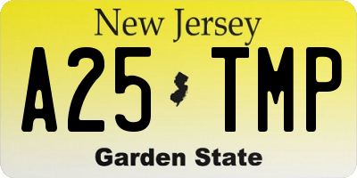 NJ license plate A25TMP