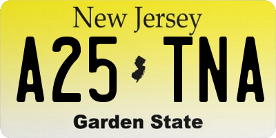 NJ license plate A25TNA