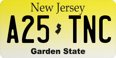 NJ license plate A25TNC
