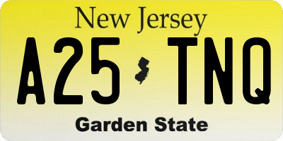 NJ license plate A25TNQ