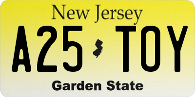NJ license plate A25TOY