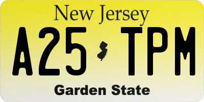 NJ license plate A25TPM