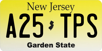 NJ license plate A25TPS