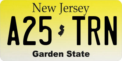 NJ license plate A25TRN