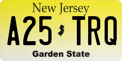NJ license plate A25TRQ