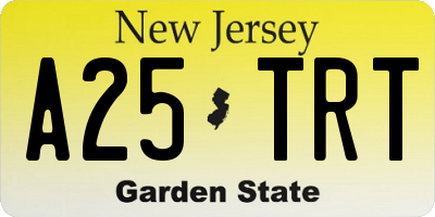 NJ license plate A25TRT