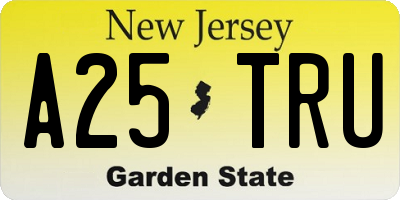 NJ license plate A25TRU