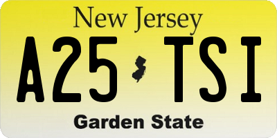NJ license plate A25TSI