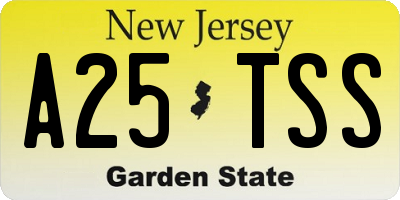 NJ license plate A25TSS