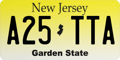 NJ license plate A25TTA