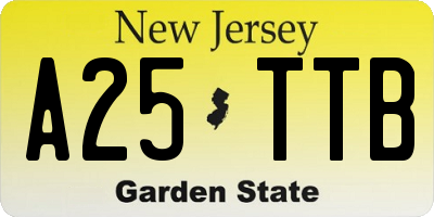 NJ license plate A25TTB