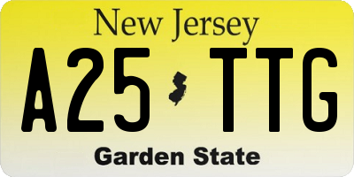 NJ license plate A25TTG