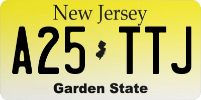 NJ license plate A25TTJ