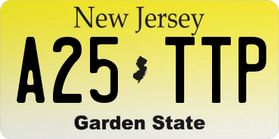 NJ license plate A25TTP