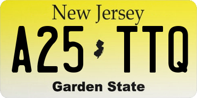 NJ license plate A25TTQ
