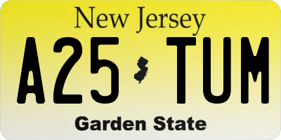 NJ license plate A25TUM