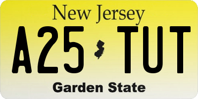 NJ license plate A25TUT