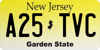 NJ license plate A25TVC