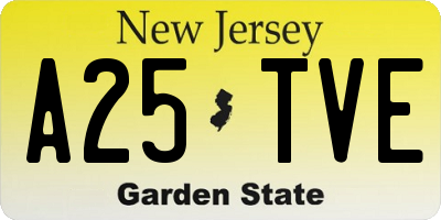 NJ license plate A25TVE