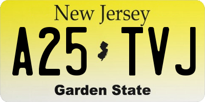 NJ license plate A25TVJ