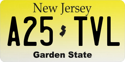 NJ license plate A25TVL
