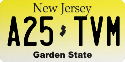 NJ license plate A25TVM