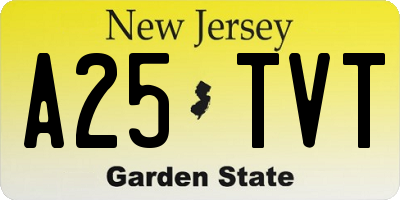NJ license plate A25TVT